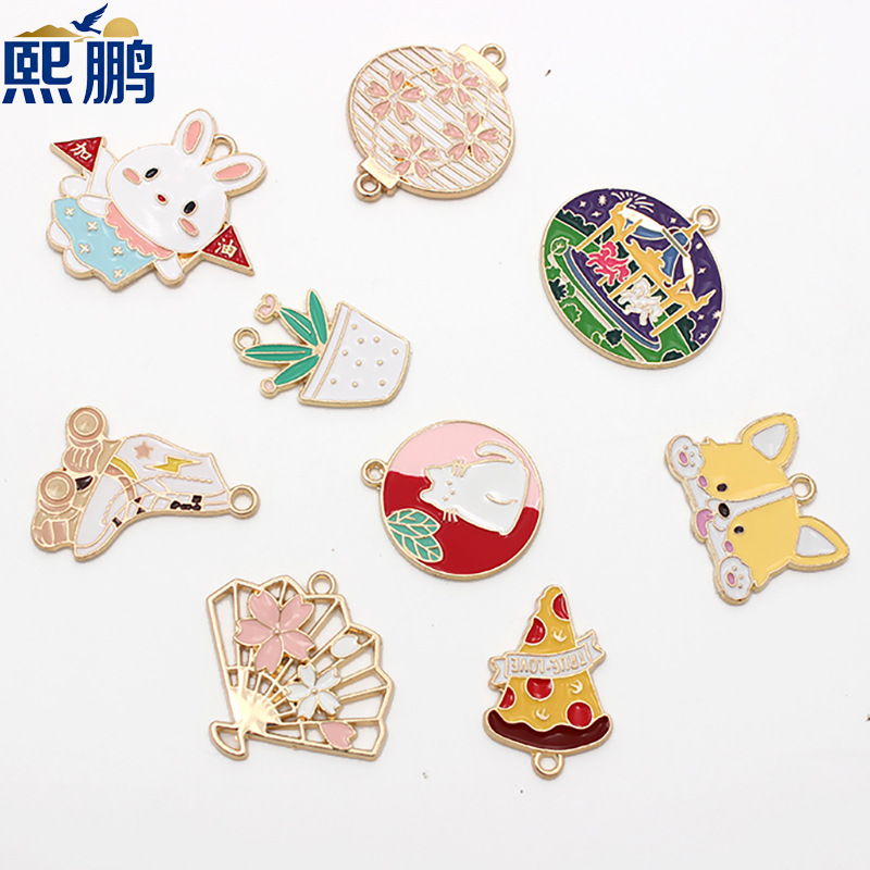 现货diy饰品配件兔子旋转木马手工diy饰品高品质滴油diy饰品配件