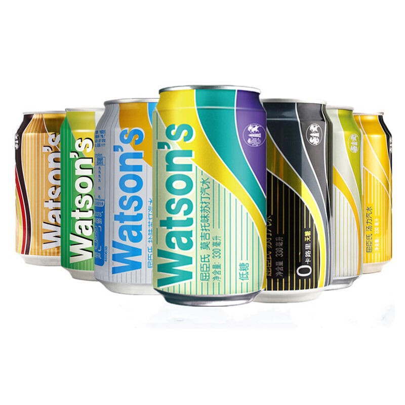 Free Shipping Watsons Tonic Water Soda Water Dry Ginger Flavor 330ml Sparkling Water Sparkling Drinking Water Beverage