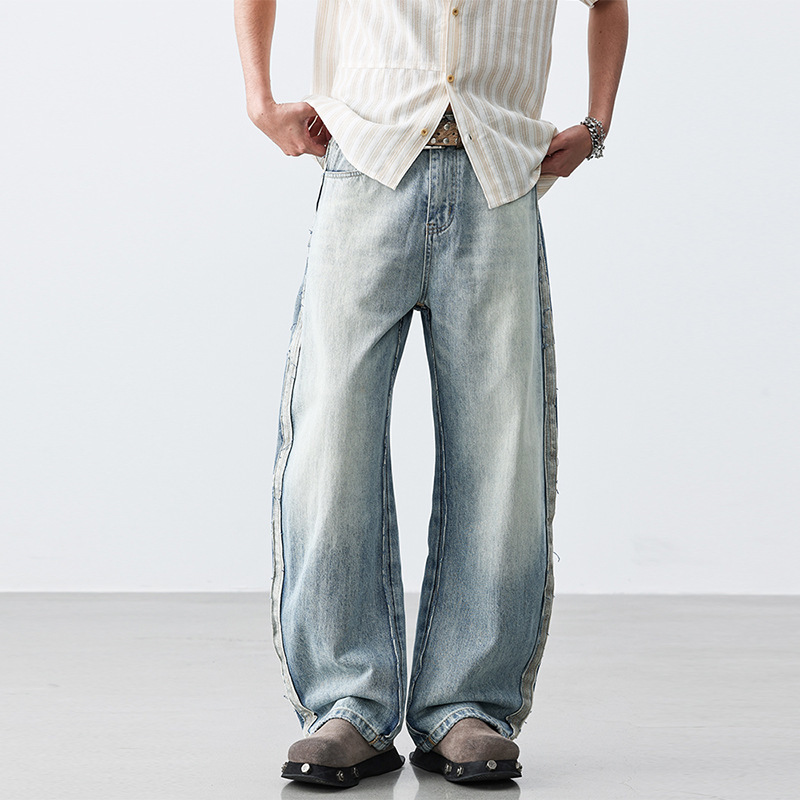 2026 New European and American Minimalist Design Margiela Loose Baggy Jeans Versatile Wide-Leg Pants 2026 New European and American Minimalist Design Margiela Loose Baggy Jeans Versatile Wide-Leg Pants