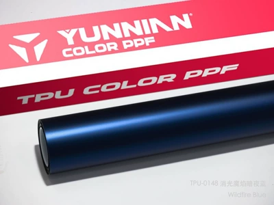 Auto Color Change Film car color change film, available for both - tpu-matte-magic-flame-dark-night-blue-dry-and-wet-dual-application-15215m