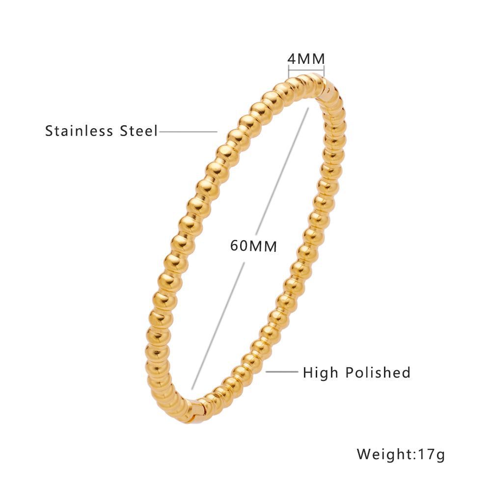 Pulsera de acero de titanio Personalidad de moda Cuentas redondas Estilo nacional No se desvanece Pulsera No se desvanece Pulsera simple femenina Joyas Hombres Europa y América