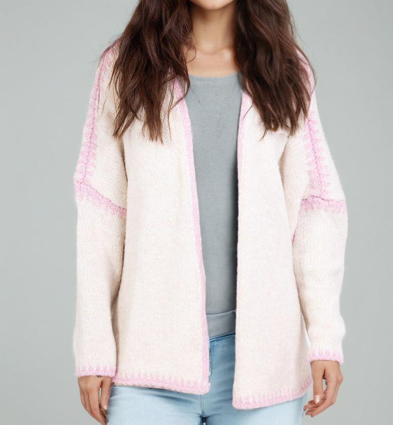 420g Weight Long Sleeve Sleeve Length Placket Placket Type Polyester Fabric Type Long Top Length Cardigan, Sweater Tops Type Daily Occasion Collarless Neckline Loose Fit Type Color Block Pattern Winter, Spring, Autumn Season Women's Gender Vacation Style Wholesale Women's Vacation Color Block Long Sleeve Sweaters & Cardigans 28