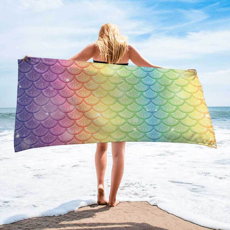 Europe and the United States new bath towel creative fashion Mermaid Beach towel adult swimming printing sunscreen shawl towel wholesale