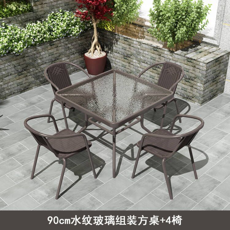 새로운 4+1 90 물 패턴 조립 사각형 테이블