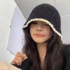 冬の黒い帽子の女性が色にぶつかって保温漁師帽ins耳保護バケツ帽とベルベット秋冬ニット帽卸売り