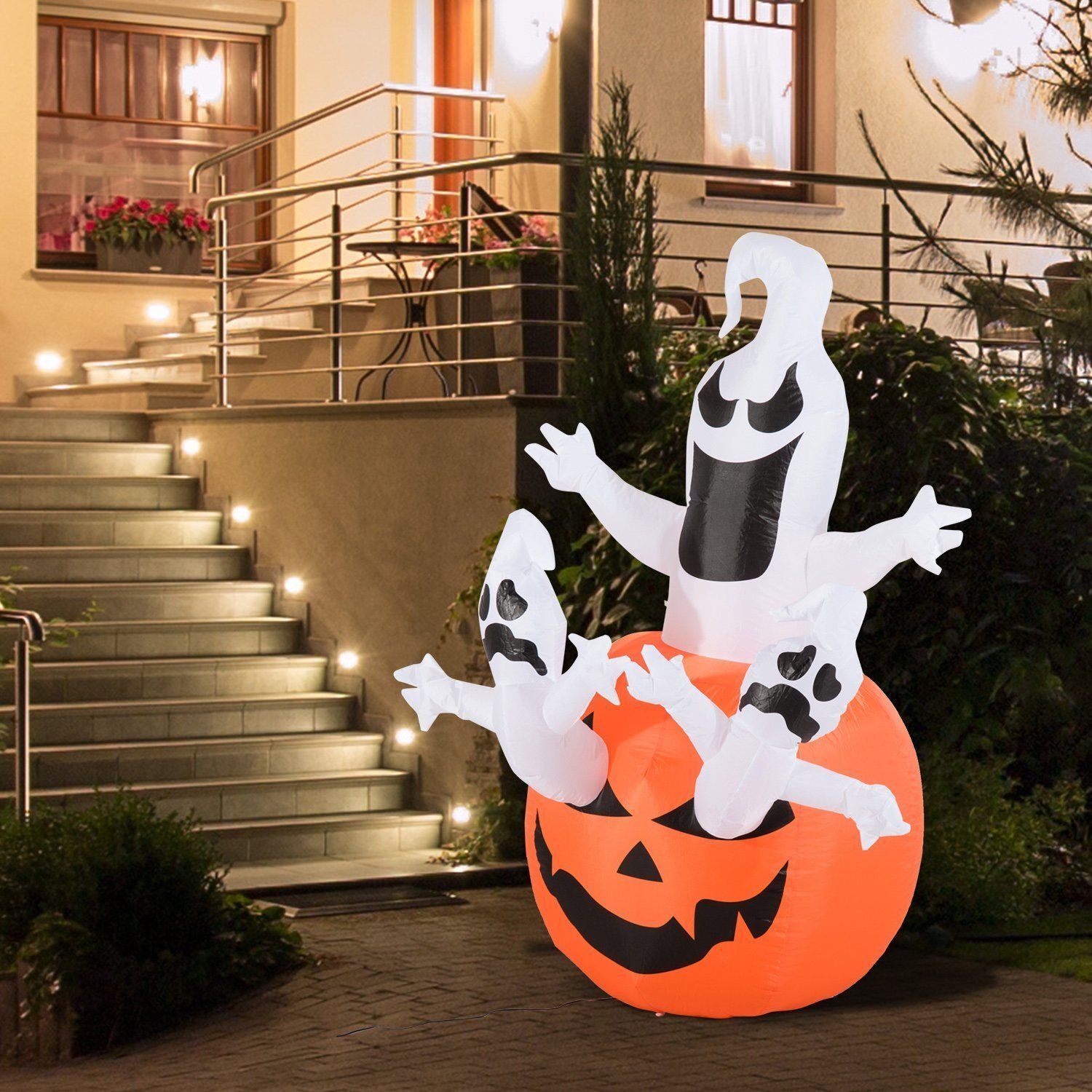 Halloween decoración apoyos calabaza fantasma inflable modelo fantasma Festival luminoso lámpara calabaza Halloween fantasma modelo