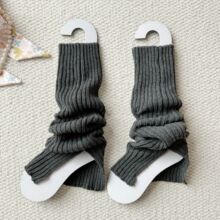 羊毛开叉袜套秋冬日系jk白色针织堆堆袜加厚保暖腿套y2k长筒脚套
