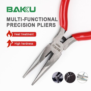 Baku Bk-031 Wire Cutters, Needle-Nose Pliers, Repair Wire Strippers, Tool Pliers, Pliers with Rubber Handles, High Carbon Steel