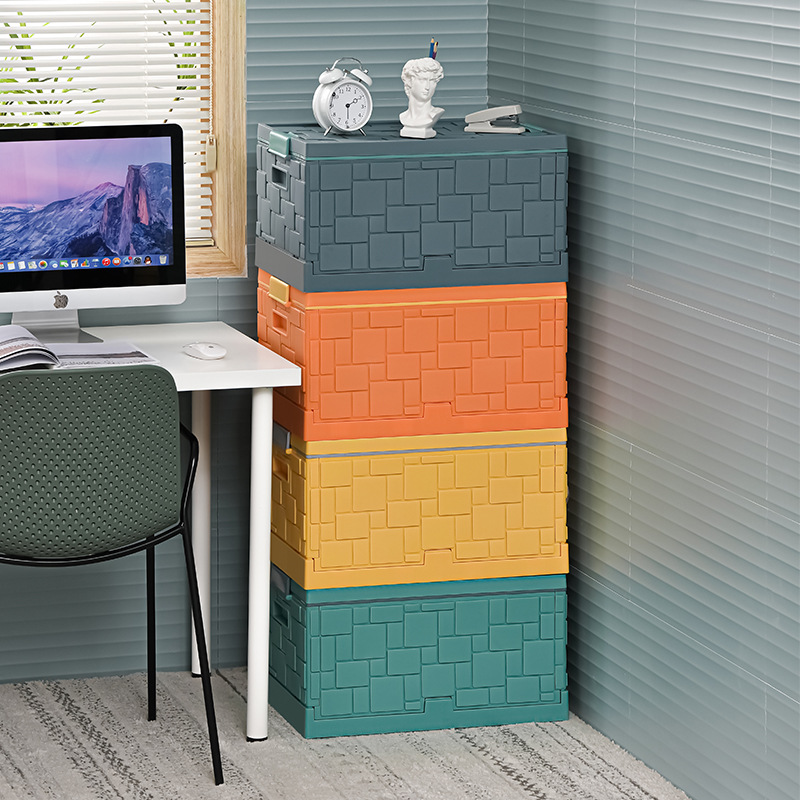 可折叠书籍收纳箱家用透明储物箱学生装书本收纳盒整理箱书箱|ru