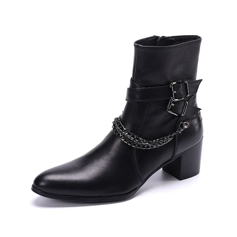 Модные мужские высокие туфли Ботинки Martin, мужские кожаные ботинки средней посадки, ботинки для верховой езды из воловьей кожи, Повседневные высокие сапоги бренда