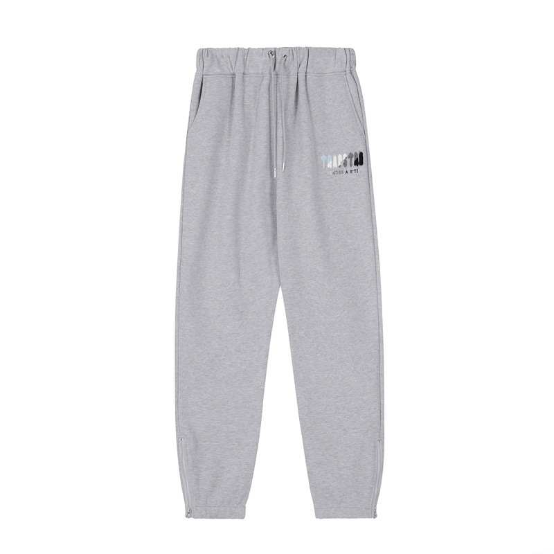 Trapstar marca de moda europea y americana azul, blanco, gris y negro bordado toalla forrado de lana hombres y mujeres pareja de alta calle traje de ocio