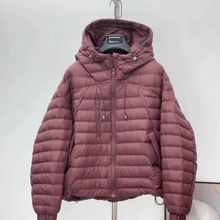 原创高定女装冬季新款轻薄设计师短款款连帽90鸭绒羽绒服