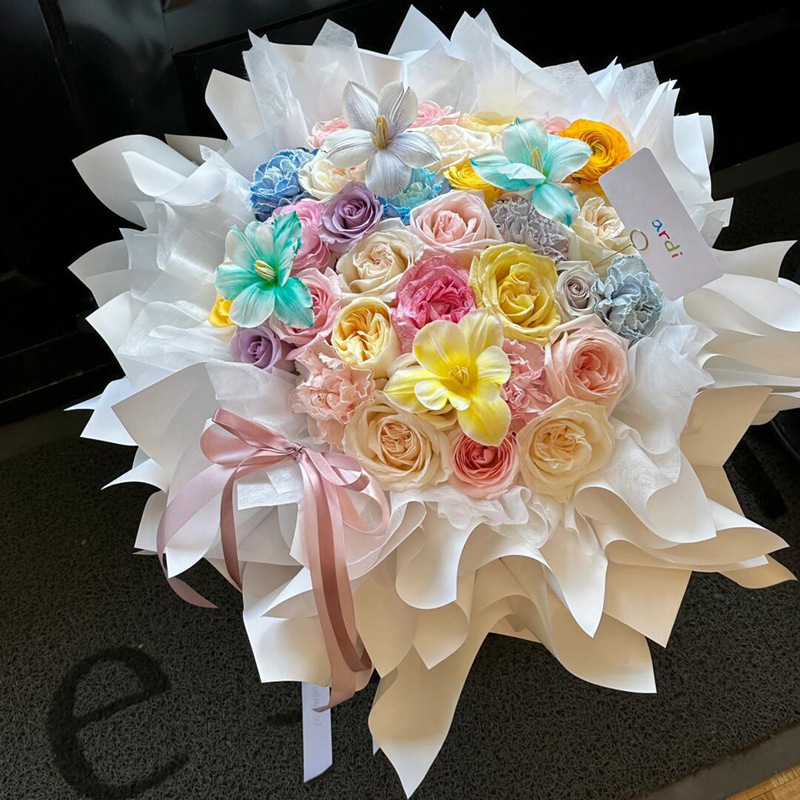 玫瑰永生花束七夕送女友高级感花束温柔仿真香皂花束混搭玫瑰花束|undefined