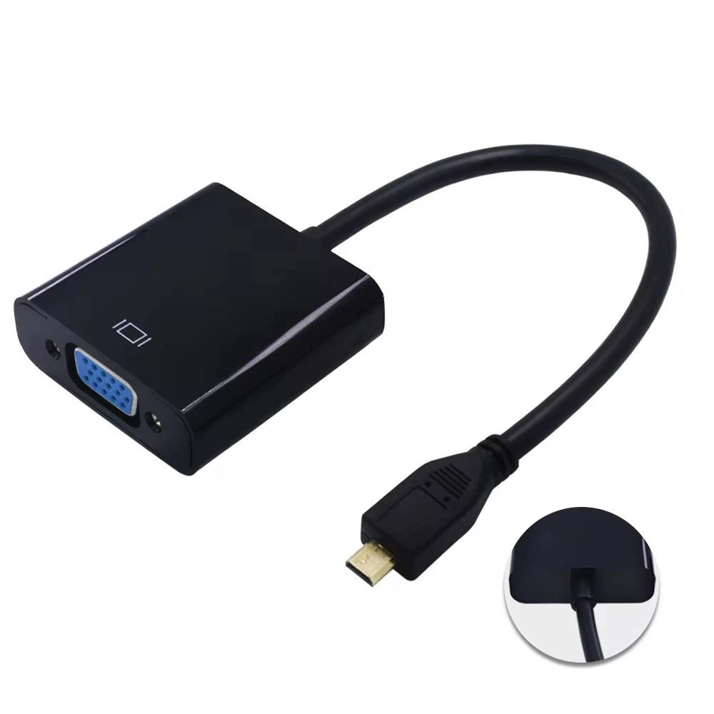 Производитель опт микро hdmi to vga конверсионный кабель микро hdmi to vga высокое разрешение адаптер кабель