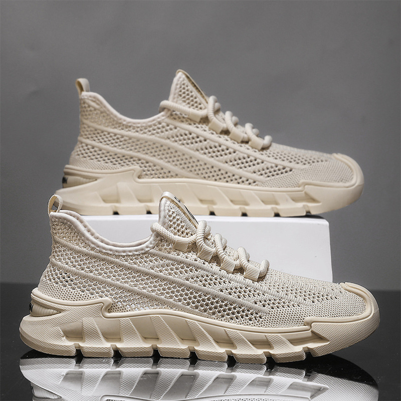 Men's Summer Thin Hollow Breathable Mesh Shoes Casual Jogging Sneakers Comfortable Outdoor Work Shoes