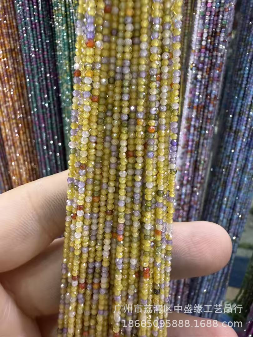 Manufacturer's Direct Sales of 2mm Round Beads, Semi-Finished DIY Loose Beads, Handmade Clothing Spacer Beads, Jewelry Accessories, Source Faceted Zircon