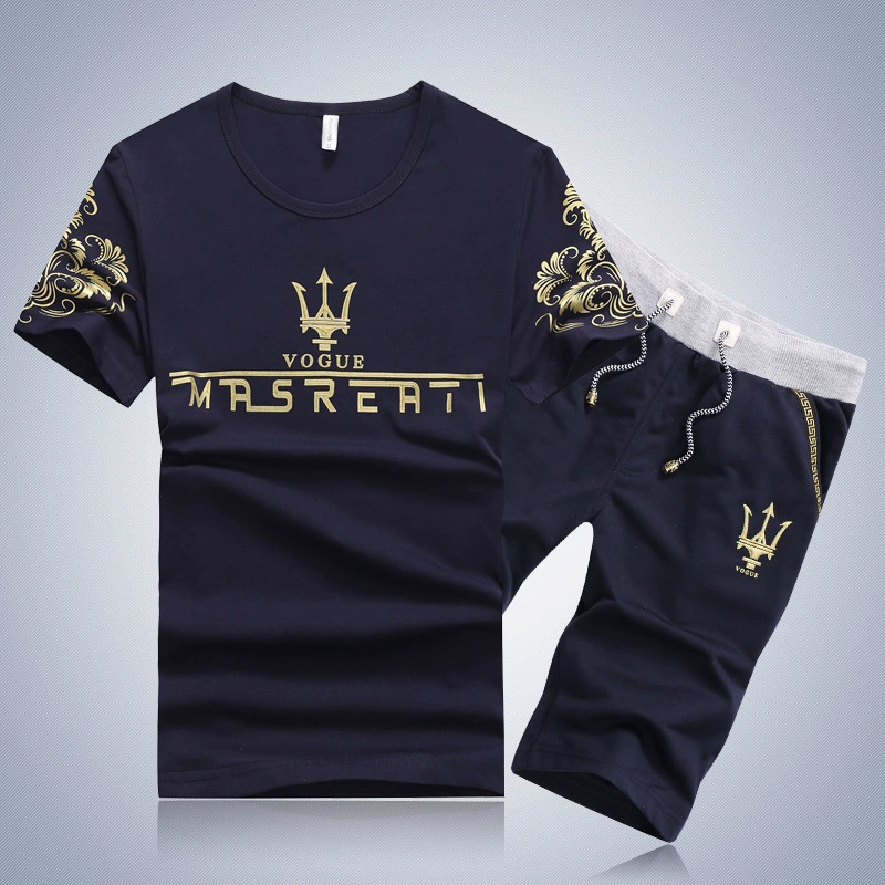 Летняя новая мужская спортивная повседневная футболка с короткими рукавами модная молодежная стройная шорты для мужчин Маша
