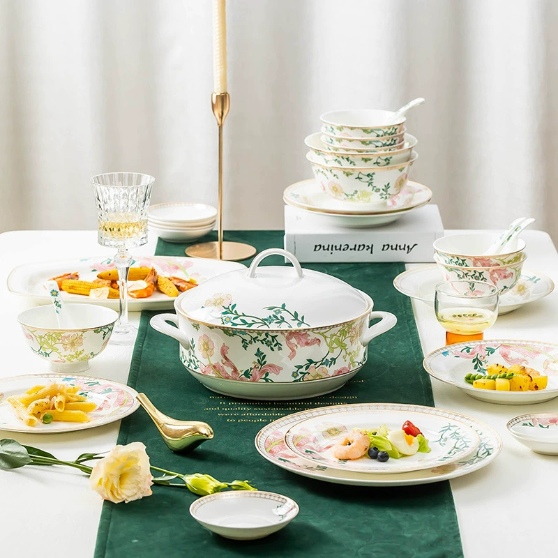 闲云居 Jingdezhen кость porcelain посуда набор британский легкий люкс маленькие свежие блюда дома