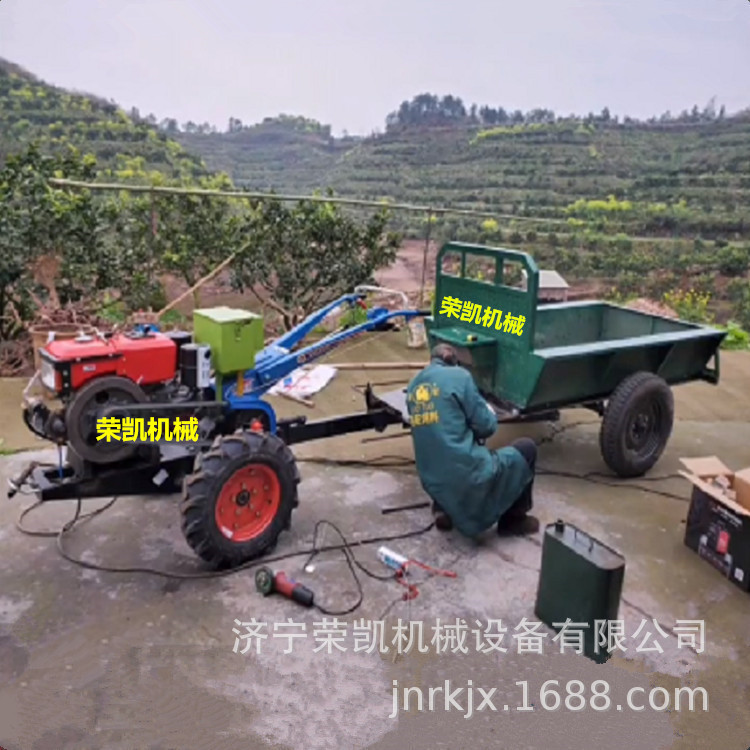 Mountain fruit transport pull goods walking tractor small orchard tree weeding pine soil rotary tiller ditching fertilization