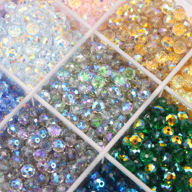 4/6/8mm Austrian Quality Sparkling Fine Flat Bead Crystal Bracelet DIY Jewelry Accessories Colorful Faceted Crystal