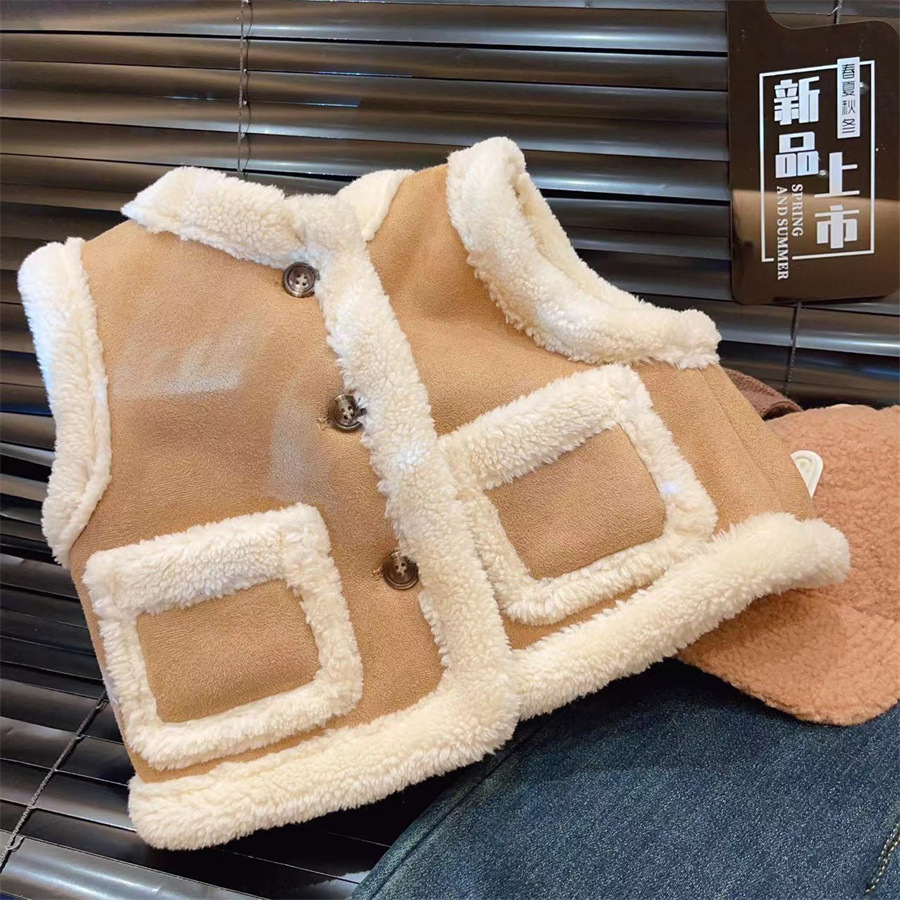 Chaleco redondo con estrella para niñas, chaleco sin mangas a la moda, chaqueta dulce estilo Chanel para bebé, otoño/invierno 2024.