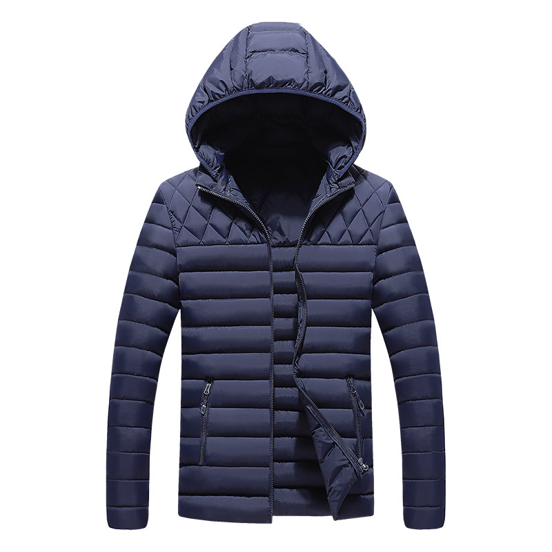 2021 Comercio exterior transfronterizo Abrigo acolchado de algodón para hombres corto cálido Chaqueta acolchada de algodón para hombres con capucha moda casual Abrigo acolchado de algodón Comercio exterior