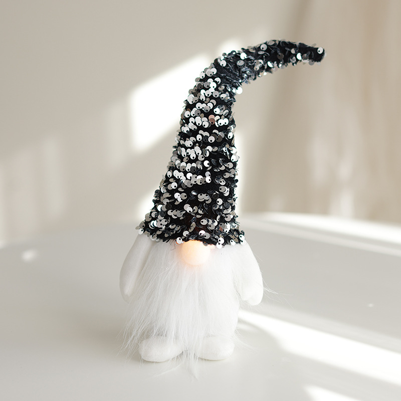 Muñeca de Navidad luminosa con muñeca de luces, pequeña fragancia, adorable Santa Claus negro sin cara, decoraciones de Navidad