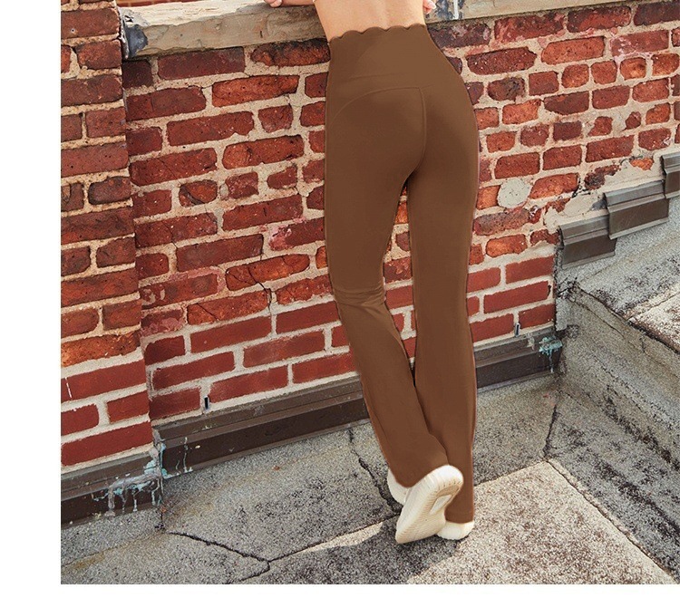 Pantalones deportivos desnudos de alta sensación, cintura alta para elevar el estómago de la nube, respirado y cómodo para las mujeres, abdomen cerrado