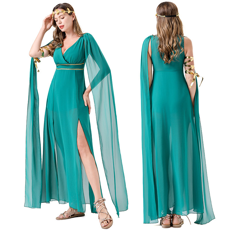 halloween adult female statue of liberty cos costume christmas carnival party greek goddess stage dress