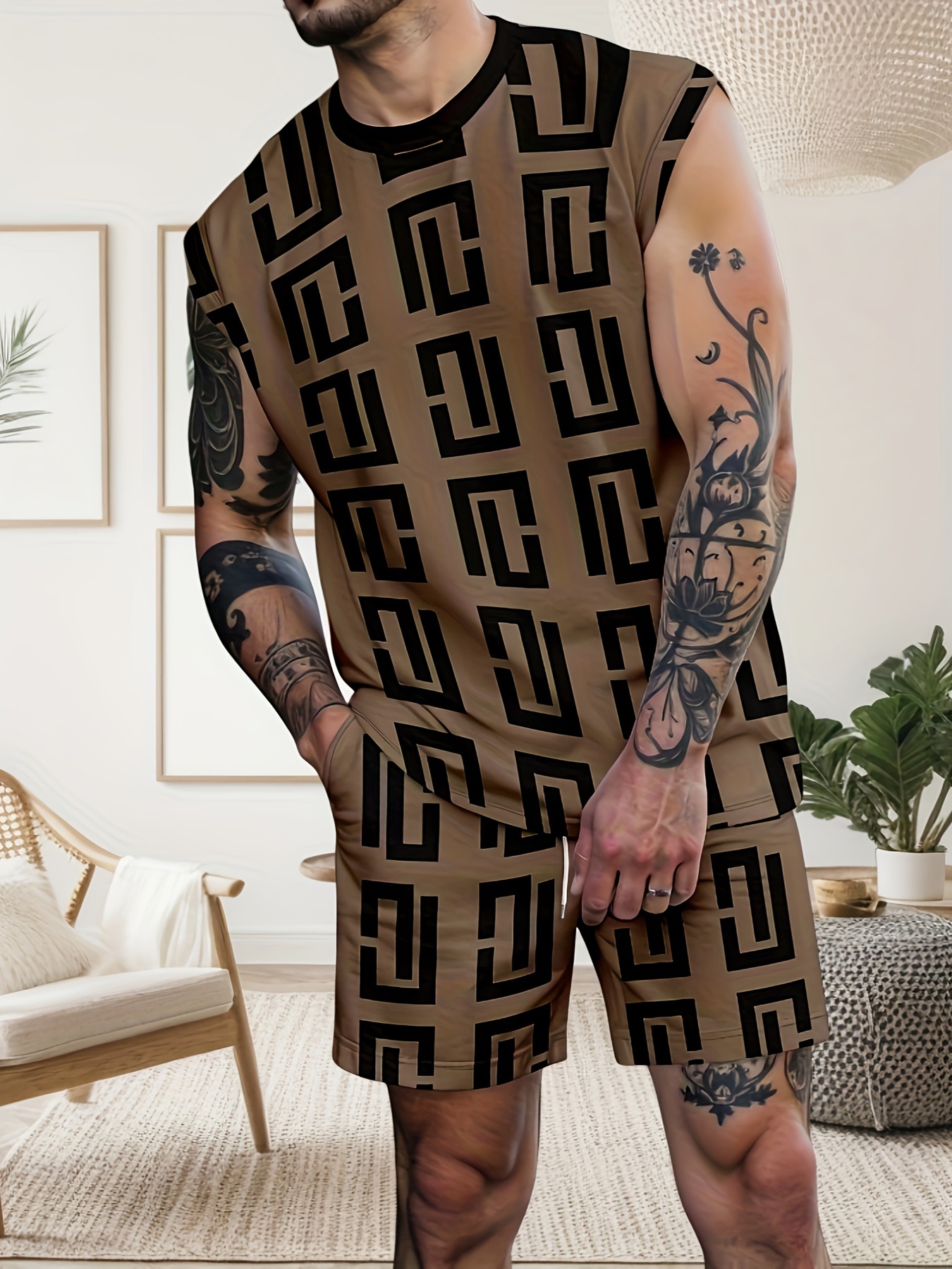 Men's Vest Set Skin Friendly Cool Summer Not Stuffy Or Sweaty Clothing_viptrois.com