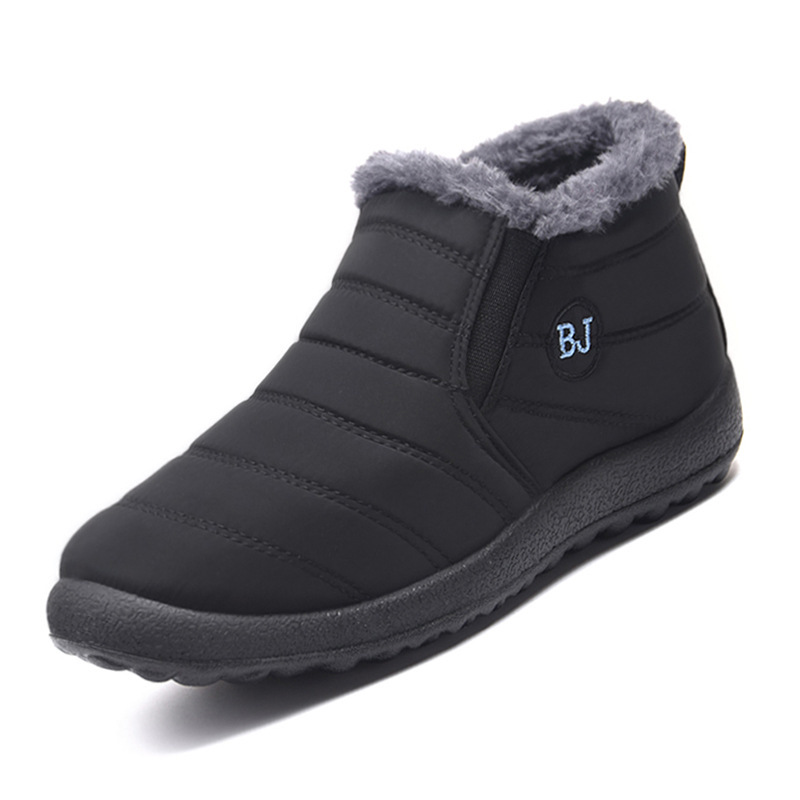 Botas de nieve de invierno personalizadas de comercio exterior de algodón para mujeres parejas casuales de terciopelo caliente zapatos de algodón de mujer de gran tamaño transfronterizo