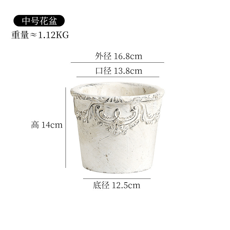 手工浮雕复古欧式水泥花盆家居种植盆庭院园林装饰高级创意花盆|undefined
