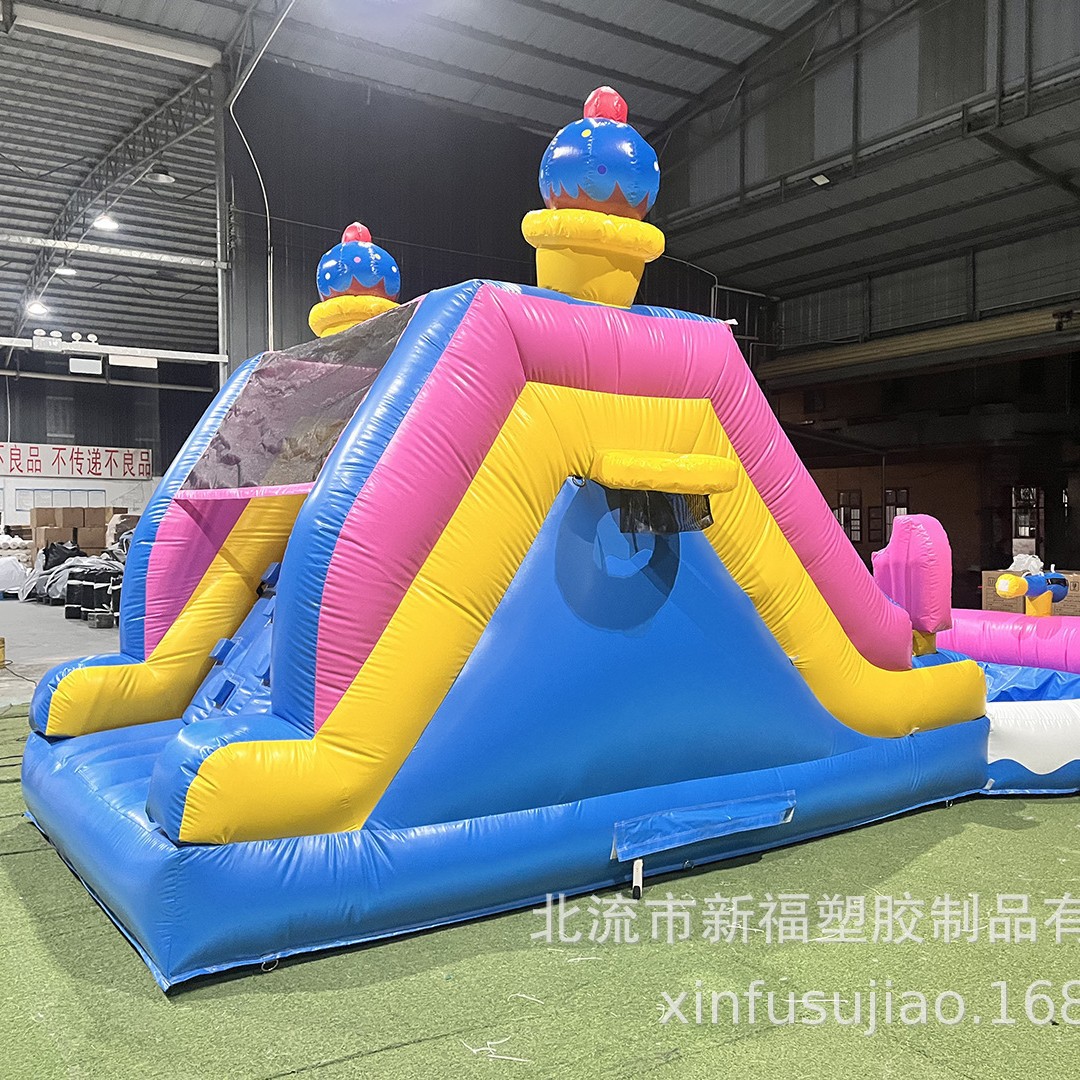 Cama de trampolín de agua infláble para niños fuera del hogar, castillo infláble para gran parque de atracciones infláble cama de trampolín