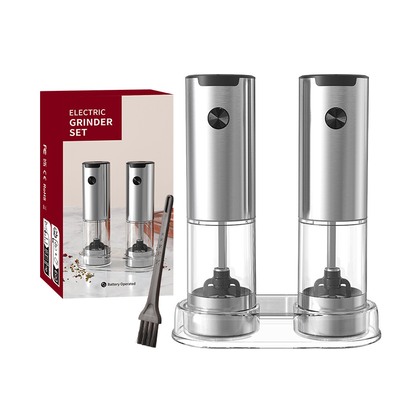 Amoladora de baterías secas que ahorra mano de obra de comercio exterior al por mayor, amoladora de pimienta de sal marina eléctrica inalámbrica, molino de pimienta automático