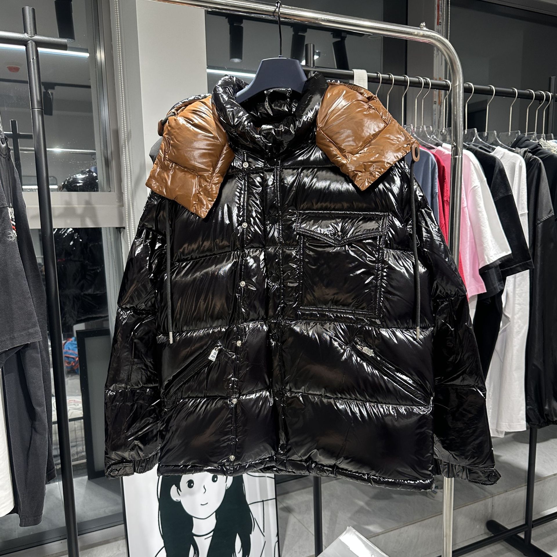毒家现货正确版本M家2024新款拼接羽绒服潮流时尚百搭男女同款