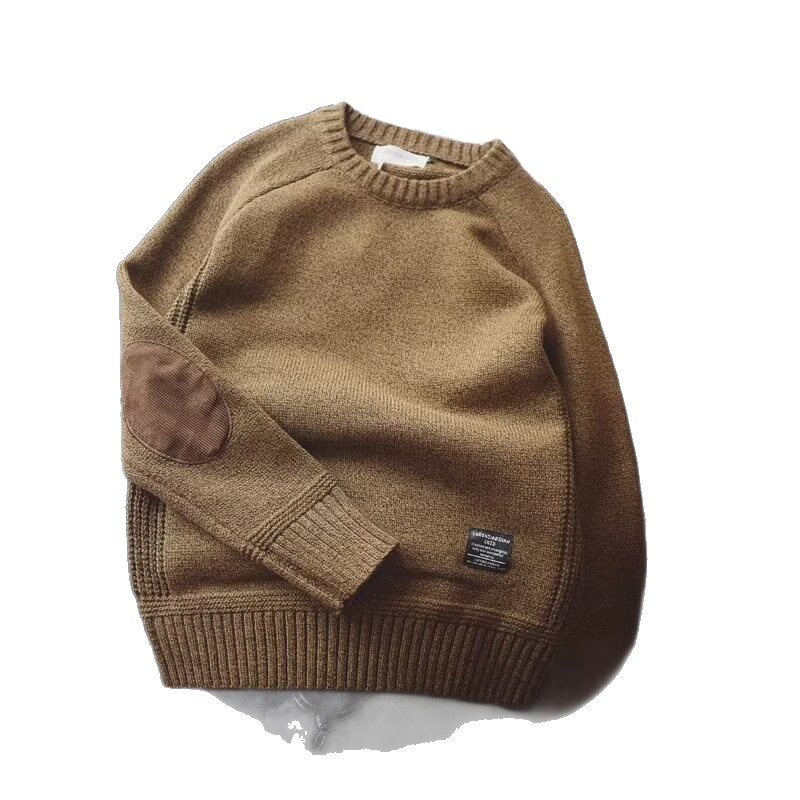 Suéter de cuello redondo camiseta de punto marca de moda masculina guapo otoño invierno camiseta de base 2025 nuevo temperamento masculino camiseta delgada