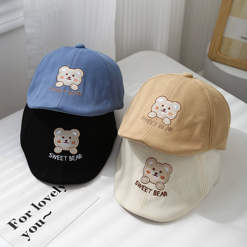 Детская шапка, весенне-осенняя защита от солнца, дышащий берет для мальчиков и девочек, повседневная корейская шапка с рисунком утки в британском стиле, шляпа с языком вперед