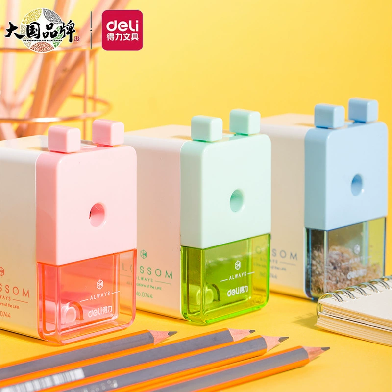 Deli 0744 точилка для карандашей Ручная точилка Детская точилка для карандашей Учебные принадлежности точилка Оптовая точилка для карандашей