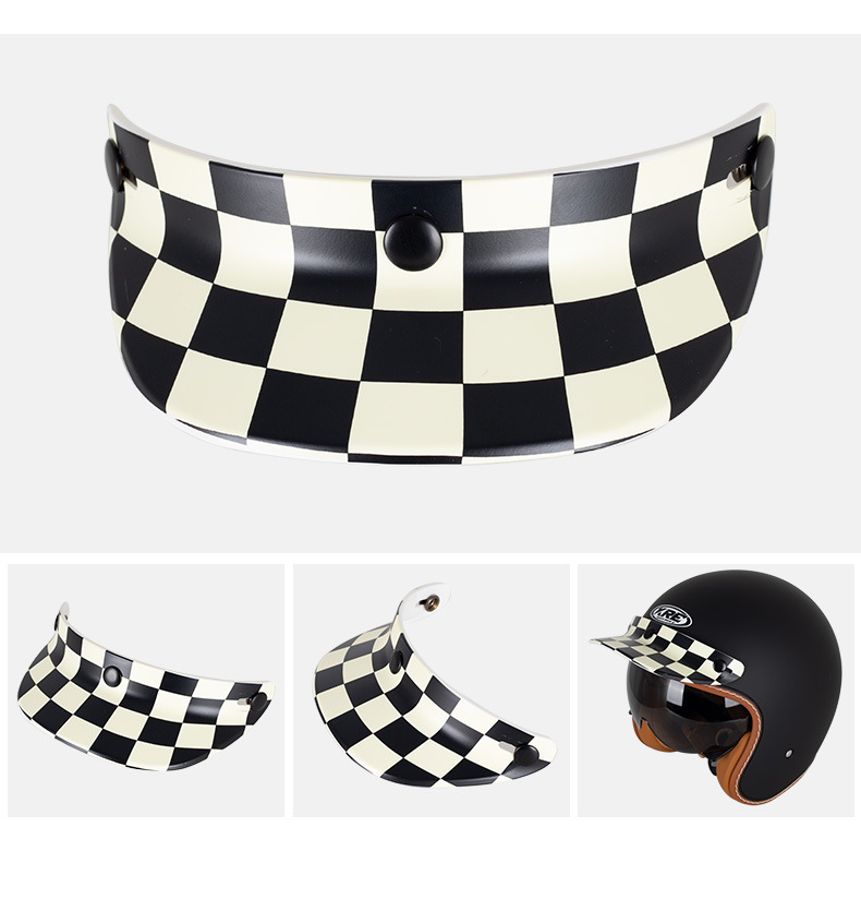 Three-Button Brimmed Motorcycle Helmet Universal Electric Vehicle Half-Helmet Visor Sunshade Windproof Sun Protection Brim