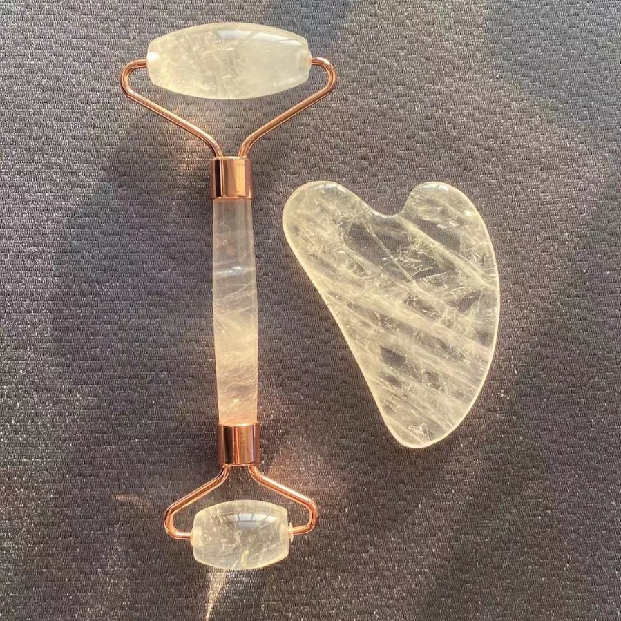 천연 화이트 크리스탈 롤러 + 스크래핑 보드