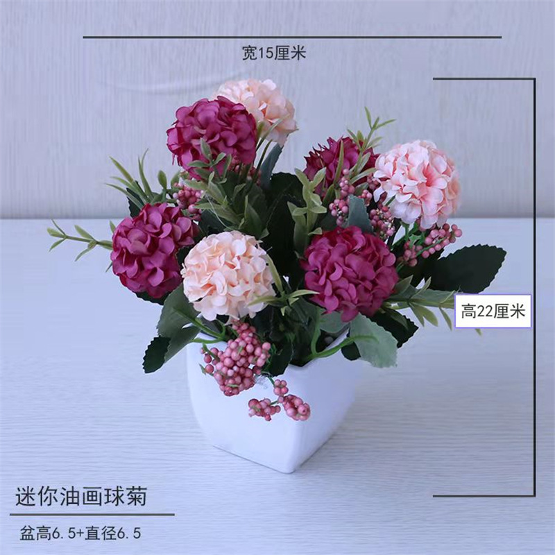 Pequeña imitación de flores falsas decoraciones de sala de estar decoración de mesa de té flores de plástico mano flores falsas plantas decoraciones