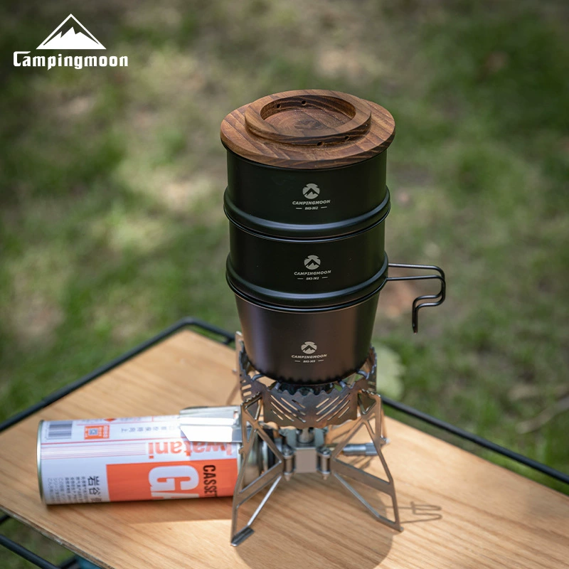 Campingmoon Kerman bks-362 из нержавеющей стали титановые черные кемпинг пикник Xiaolongbao портативный пароход снег