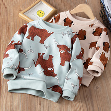 卫衣2024秋冬新款男女童加绒加厚宝宝上衣儿童洋气中小童长袖T恤