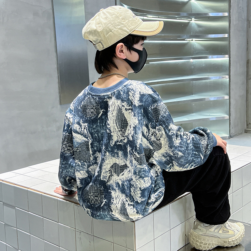 Felpa con cappuccio per bambini 2024 nuova e autunno stile girocollo top ragazzi primavera pullover vestiti eleganti_voghion.com