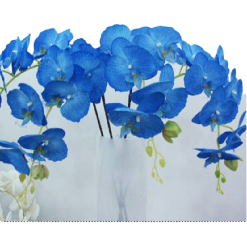 Los fabricantes suministran flores secas simuladas en la sala de estar, flores de jarrón, tela de pelo de ocho cabezas, plantas de simulación de Phalaenopsis, adornos de flores secas