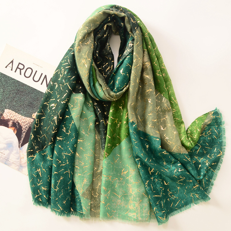 Comercio exterior nuevo diamante geométrico bronceado suave satén bufanda de algodón viaje protección solar cálido chal de algodón y lino sensación bufanda