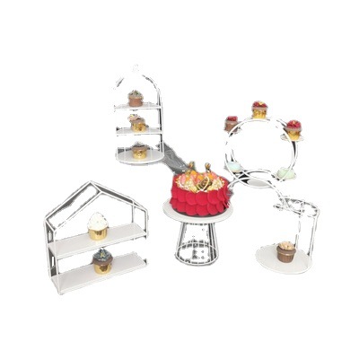 Decoración de mesa de postre de estilo europeo soporte de exhibición bandeja de pastel Decoración de mesa de boda traje creativo té de la tarde Merienda soporte image 6