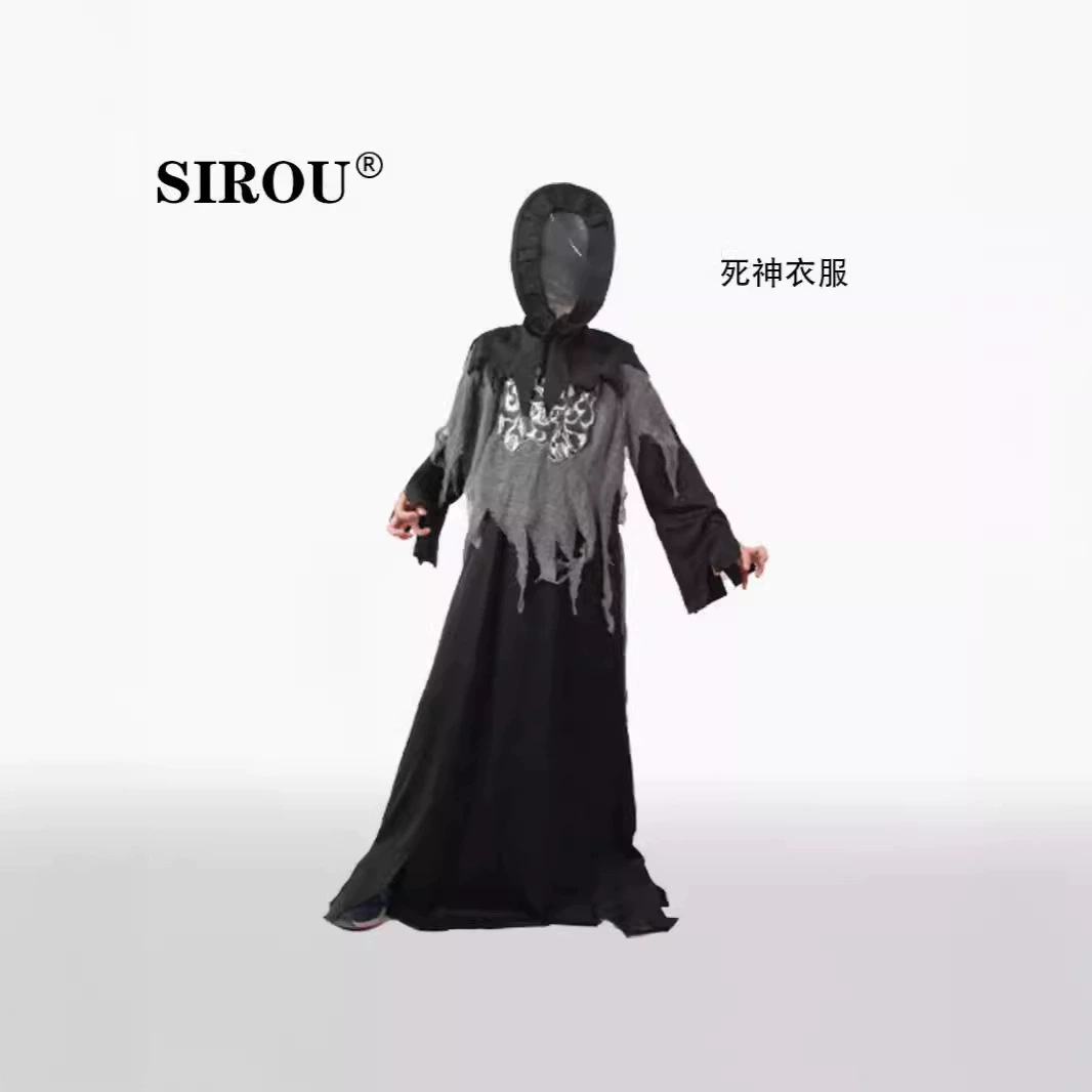 Хэллоуин Смерть Мантия Мужской Демон Внешняя торговля Косплей Ролевая Сцена Костюм Представить Костюм Костюм