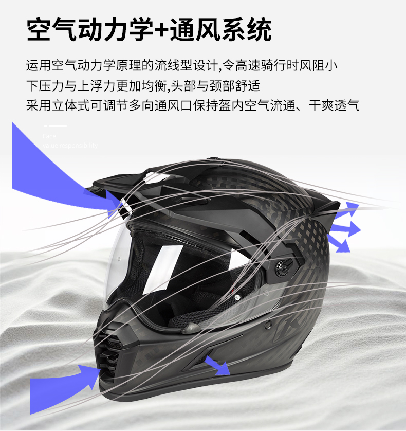 Explore Krios Pro Carbon Fiber Rally Helmet Off-Road Helmet Motorcycle Helmet Full Helmet Men's Four Seasons Anti-Fog