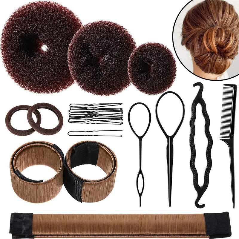 ヘア用品のヘアアイロンセットの髪の針の団子の頭のつぼみの髪の形の理髪道具|undefined